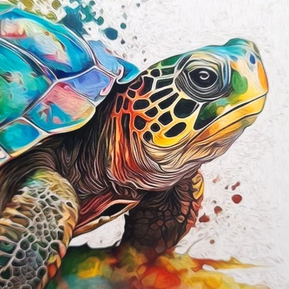 20x30‎ Painted Turtle Watercolor Oil Painting Wildlife Photography Print - Picture 4 of 5
